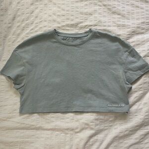 Alphalete Blue Cotton Crop Top